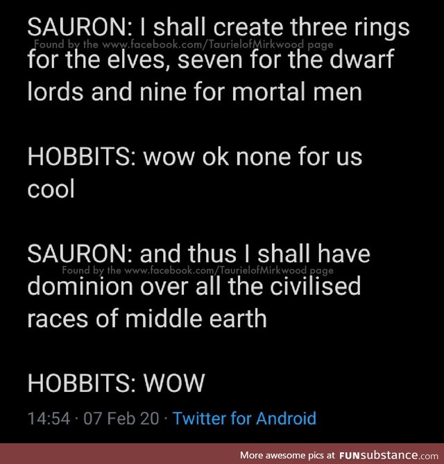 Wow. Really, Sauron really?