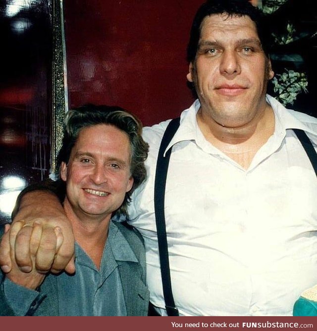 Michael Douglas and Andre the Giant