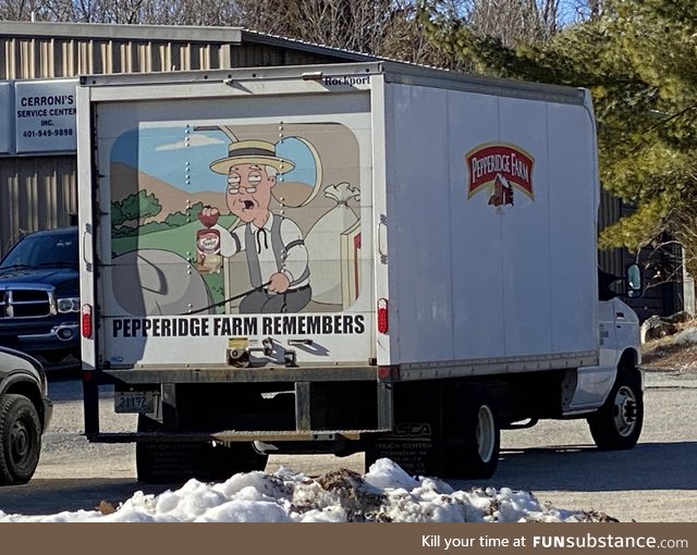 The back of an ACTUAL Pepperidge Farms truck