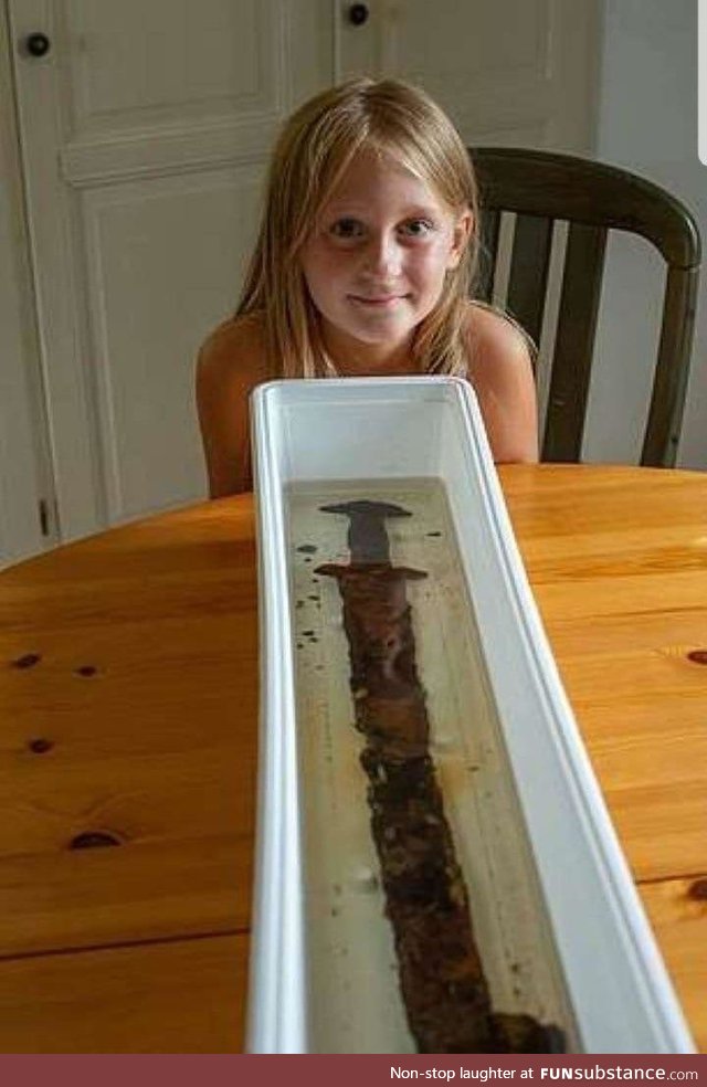 8 year old girl from Sweden finds 7th century sword in lake