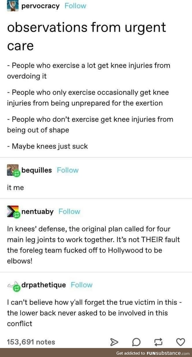 Knees were not intelligently designed