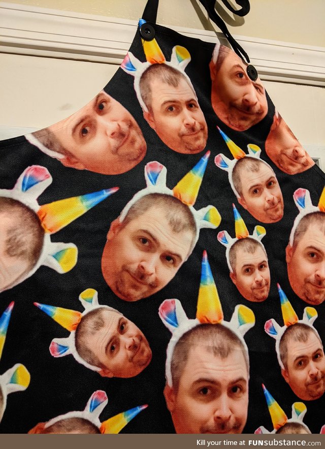 Etsy shop sent the wrong apron - now I have an apron with this random guy's face
