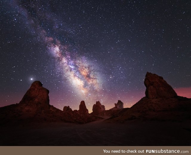 Milky Way over Trona Pinnacles