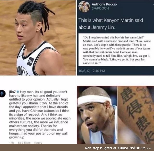 Kenyon Martin called out Jeremy Lin for his hair and Lin had a perfect response