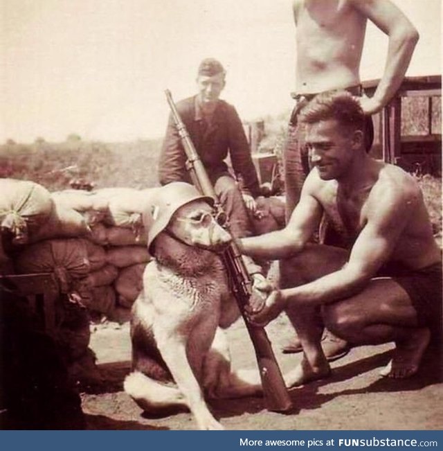 Lieutenant Hans Hund, overseeing his men before being sent to France