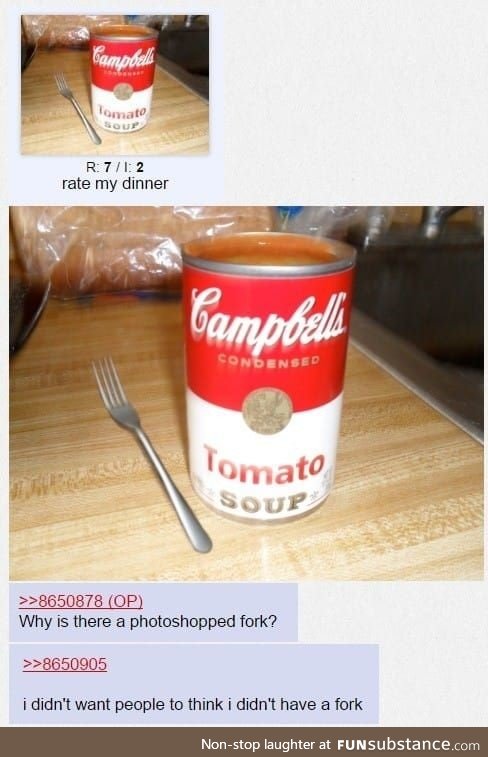 Who eats soup with a fork?