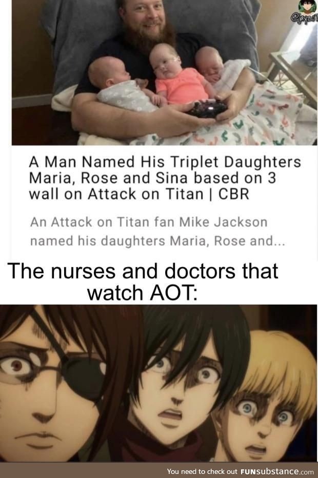 I pray that the mom isn’t named Ymir