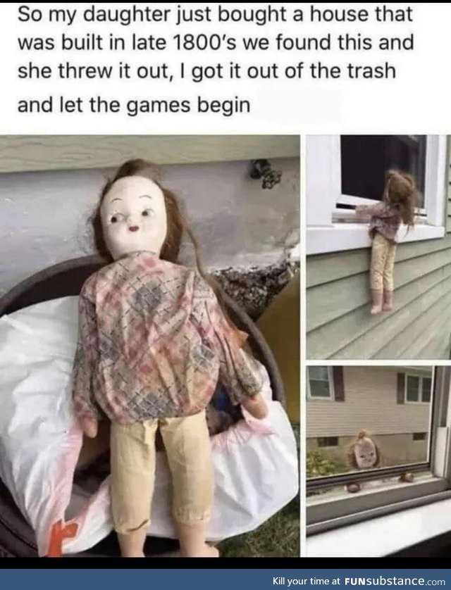 This doll is creepy, hope she didn’t sad Annabelle the movie