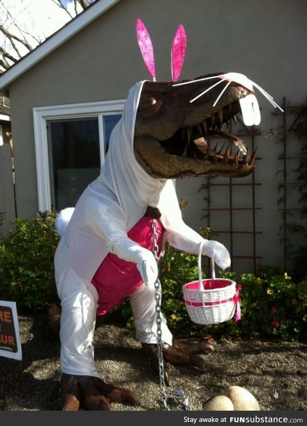 T-rex disguised as a bunny
