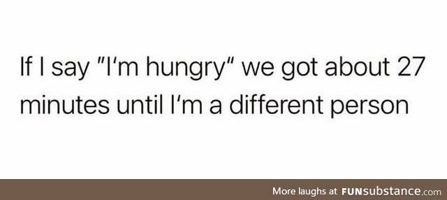 Unless I’ve thrown up the night before and I’m not hungry at all the next day