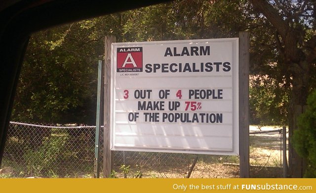 My local alarm company's sign