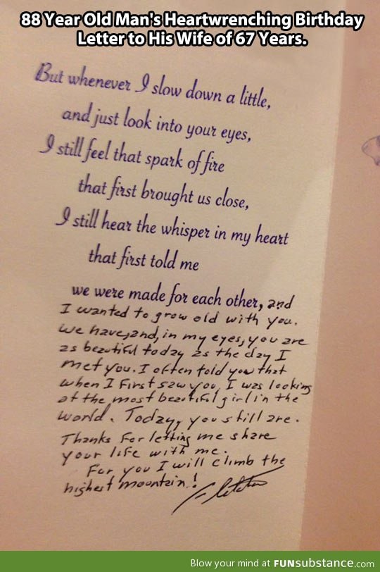 And old man's heartwrenching letter to his wife
