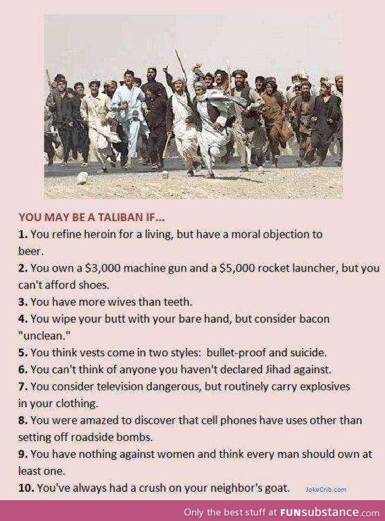 You might be taliban if