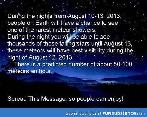 Upcoming Meteor Shower