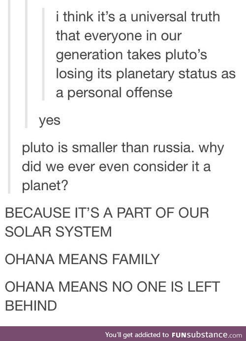 I still think about you sometimes, Pluto