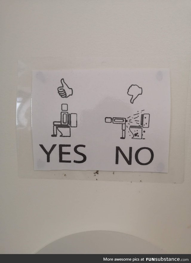 Instructions on how to use the toilet in my office