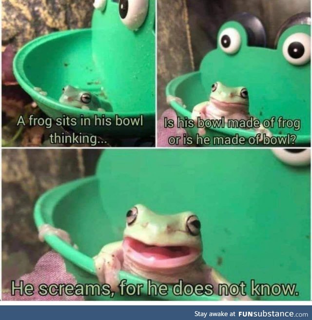 Which came first? The frog or the bowl