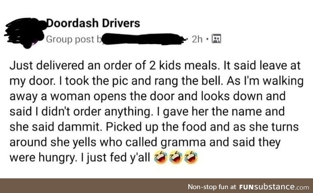Gran will feed the children!