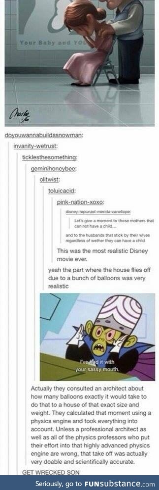 The part where the house flies away was very realistic