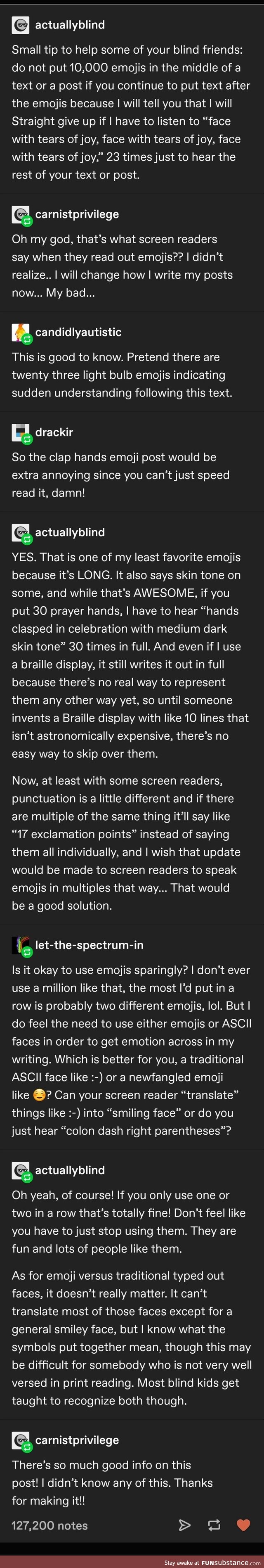The blind vs emoji