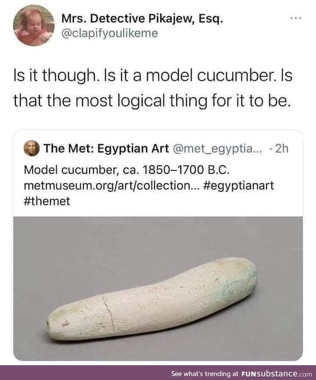 A model of a cucumber obvs