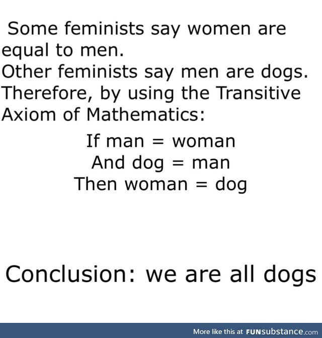 Mathematically, we are all dogs
