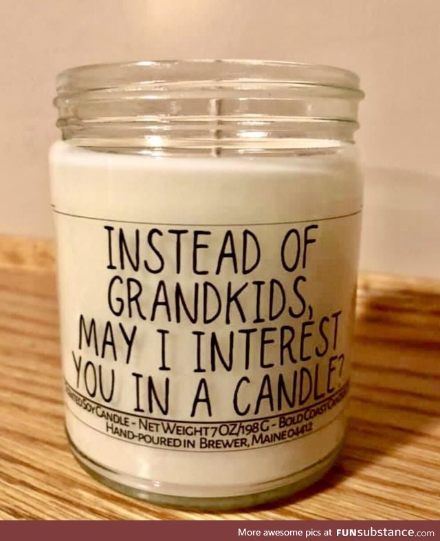 A candle my friend received from her adult daughter for Mother’s Day