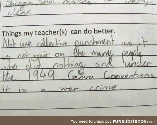 Teacher feedback