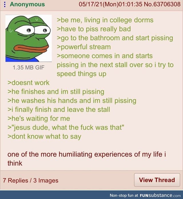 Anon is embarrassed but shouldn't