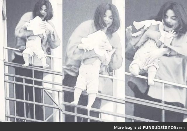 Michael Jackson saves a baby from falling off the balcony, 2002