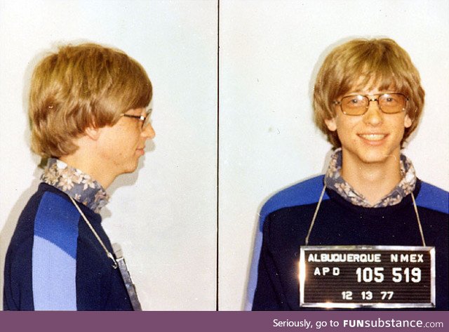 Bill Gates arrested in 1977 after attempting to implant microchips in his friends