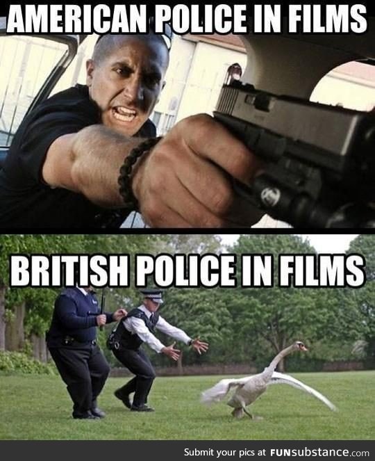 US vs British movies police
