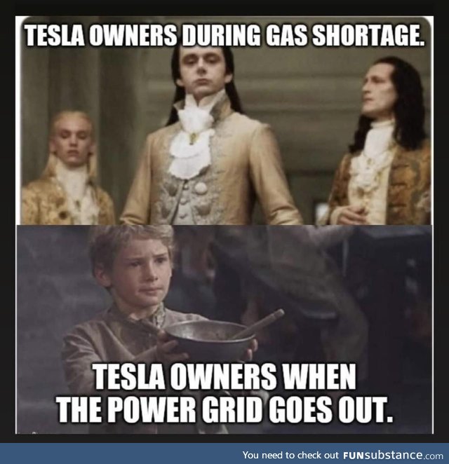 Tesla owners during gas shortage