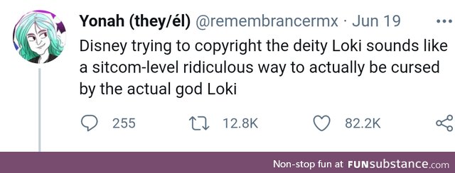 Disney loki trying to copyright Gods