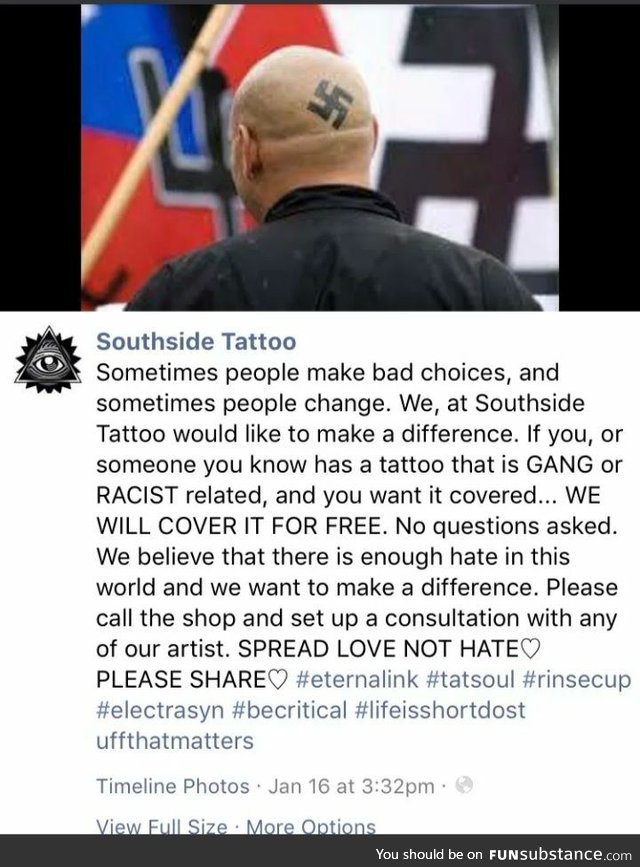 Tattoo shop will cover gang or racism related tattoos for free