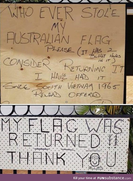 Flag returned, faith restored
