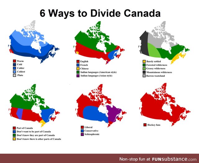 6 ways to divide Canada