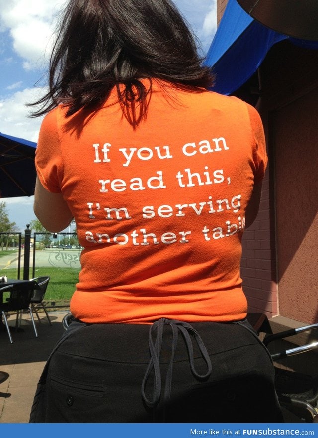 This was our servers shirt