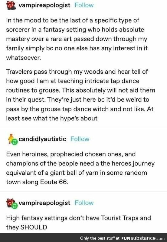 High fantasy tourist trap