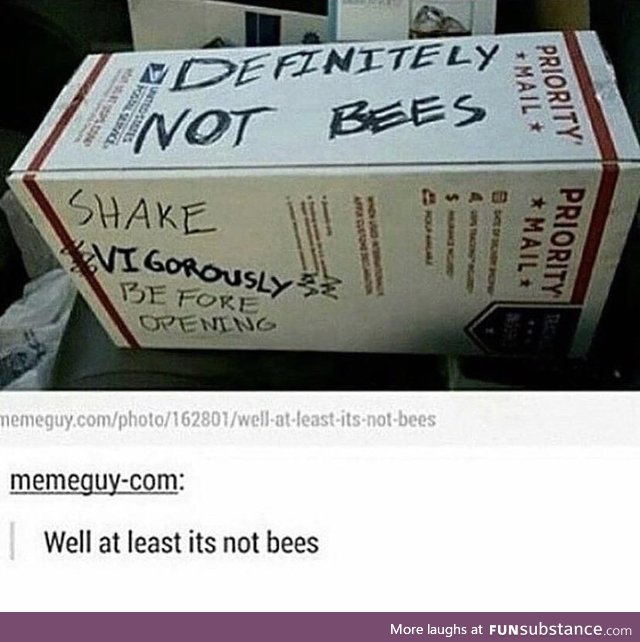 Well at least it’s not bees…