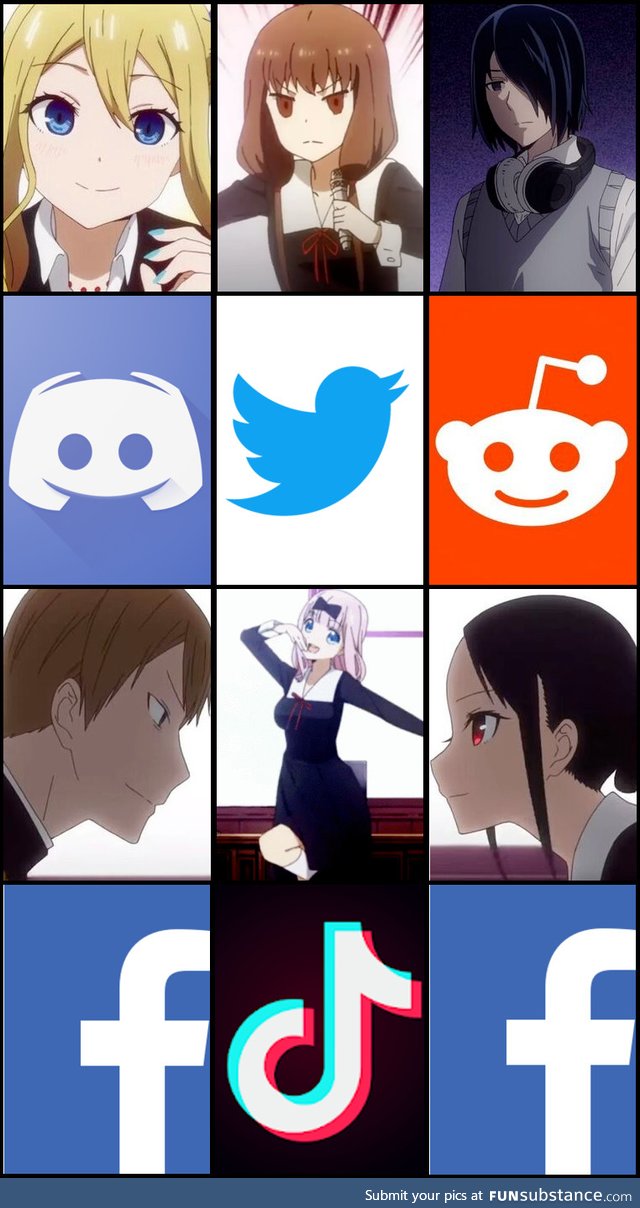 Kaguya-sama main cast if they used social media