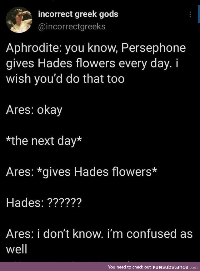 Giving Hades Flowers