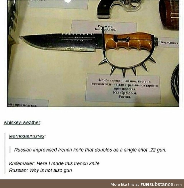 Russian improvised trench knife single shot gun