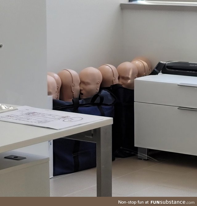 The way our Safety Manager stores the CPR training dummies