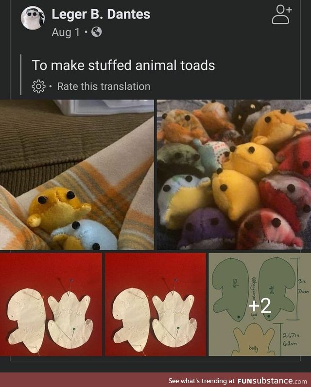 To make stuffed animal frog/toad plushes