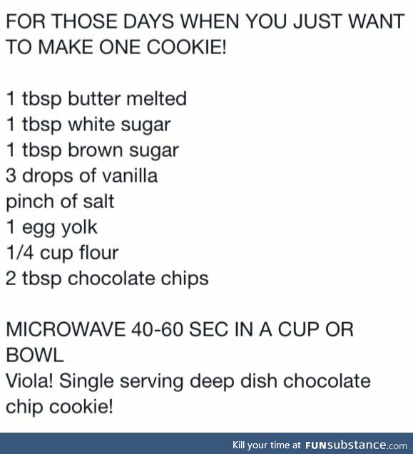 Single-serve deep-dish chocolate-chip ultra-hyphenated cookie