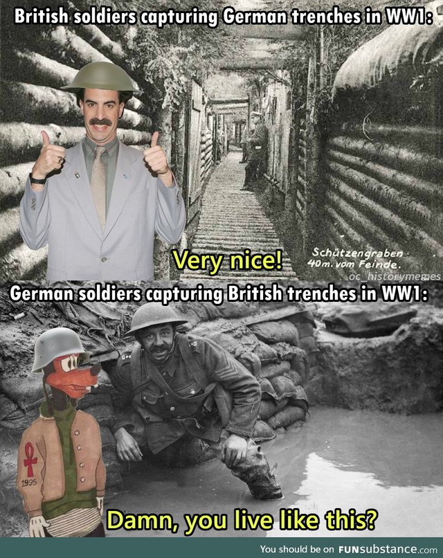 German trenches were generally nicer