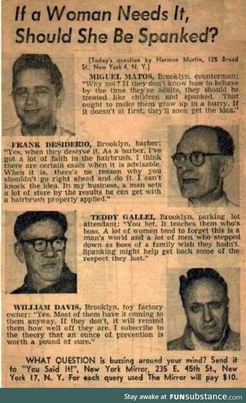 From the New York Mirror, 1950's