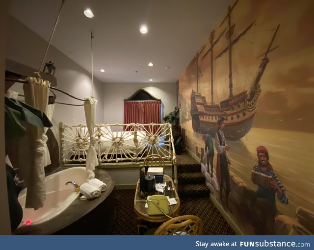 My wife recently booked us a pirate room to celebrate our anniversary…let’s hear