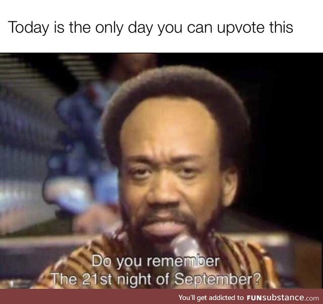 This is the only day you can upvote this